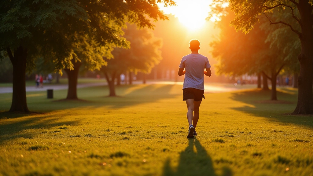 Eine Person, die glücklich in einem Park joggt, symbolisiert den Beginn einer gesunden Reise.
